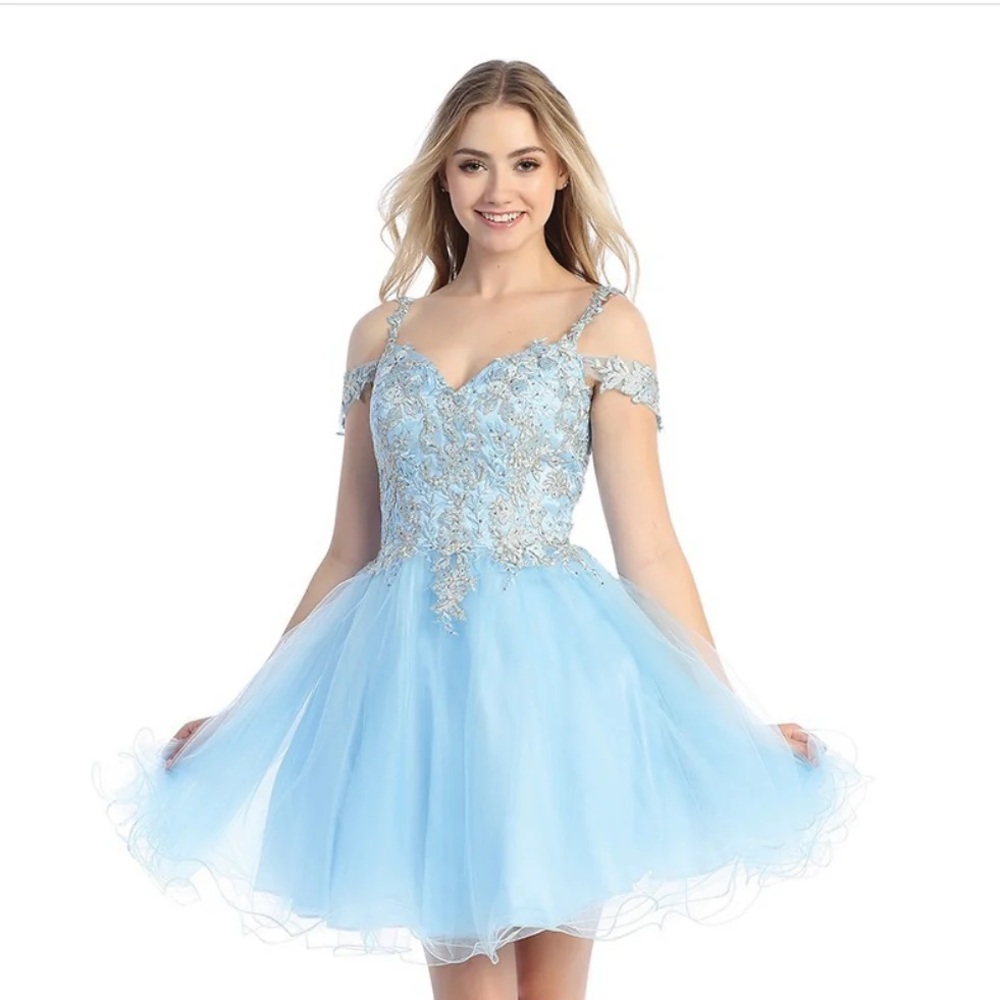 Sky blue homecoming dress